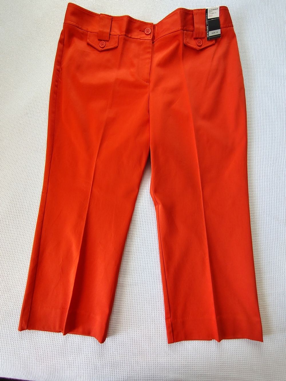 New York & Company Cropped Dress Pants in Bright Orange